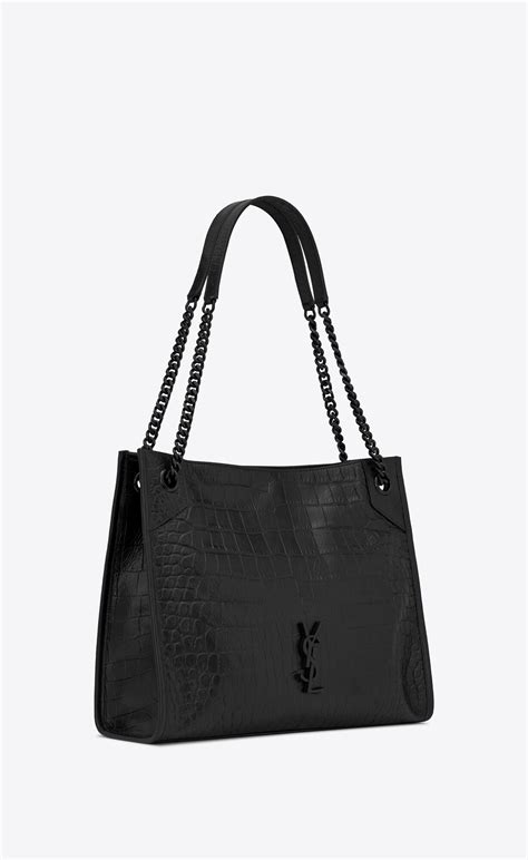 crocodile embossed leather niki ysl|Saint Laurent Niki Crocodile.